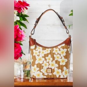 NWT DOONEY & BOURKE PLUMERIA COLLECTION HOBO SAC BROWN YELLOW BASKET WEAVE TOTE